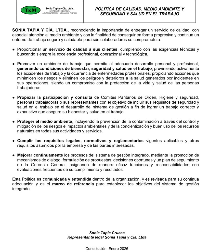 POLITICA INTEGRADA SONIA TAPIA 2026